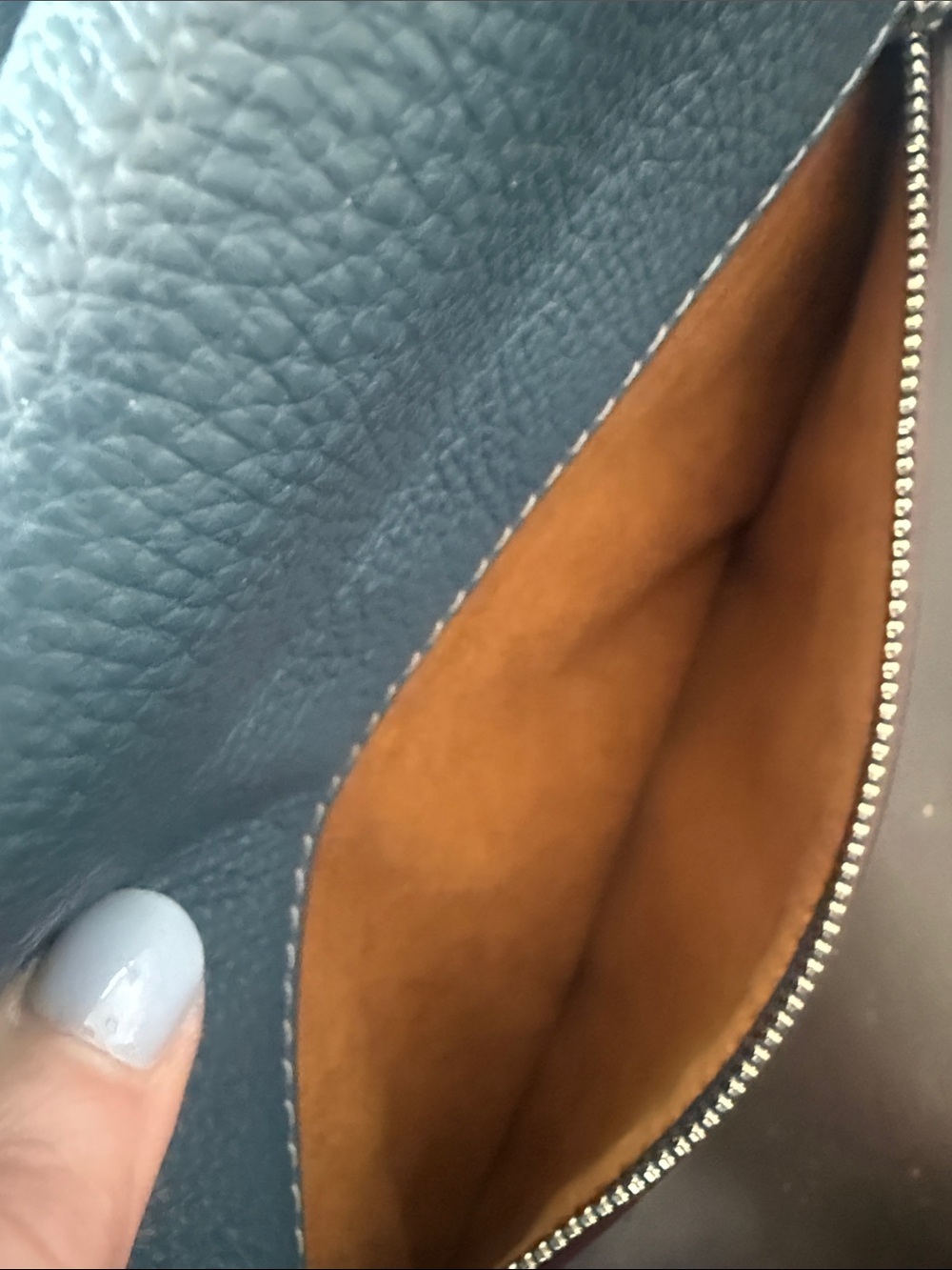 NWT Coach Blue Pebbled Leather Turn-Lock Crossbody - Picture 11 of 12
